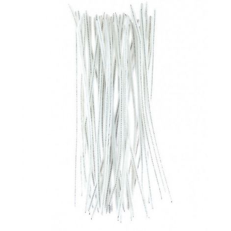Druciki kreatywne Brewis 30cm Białe, 40szt